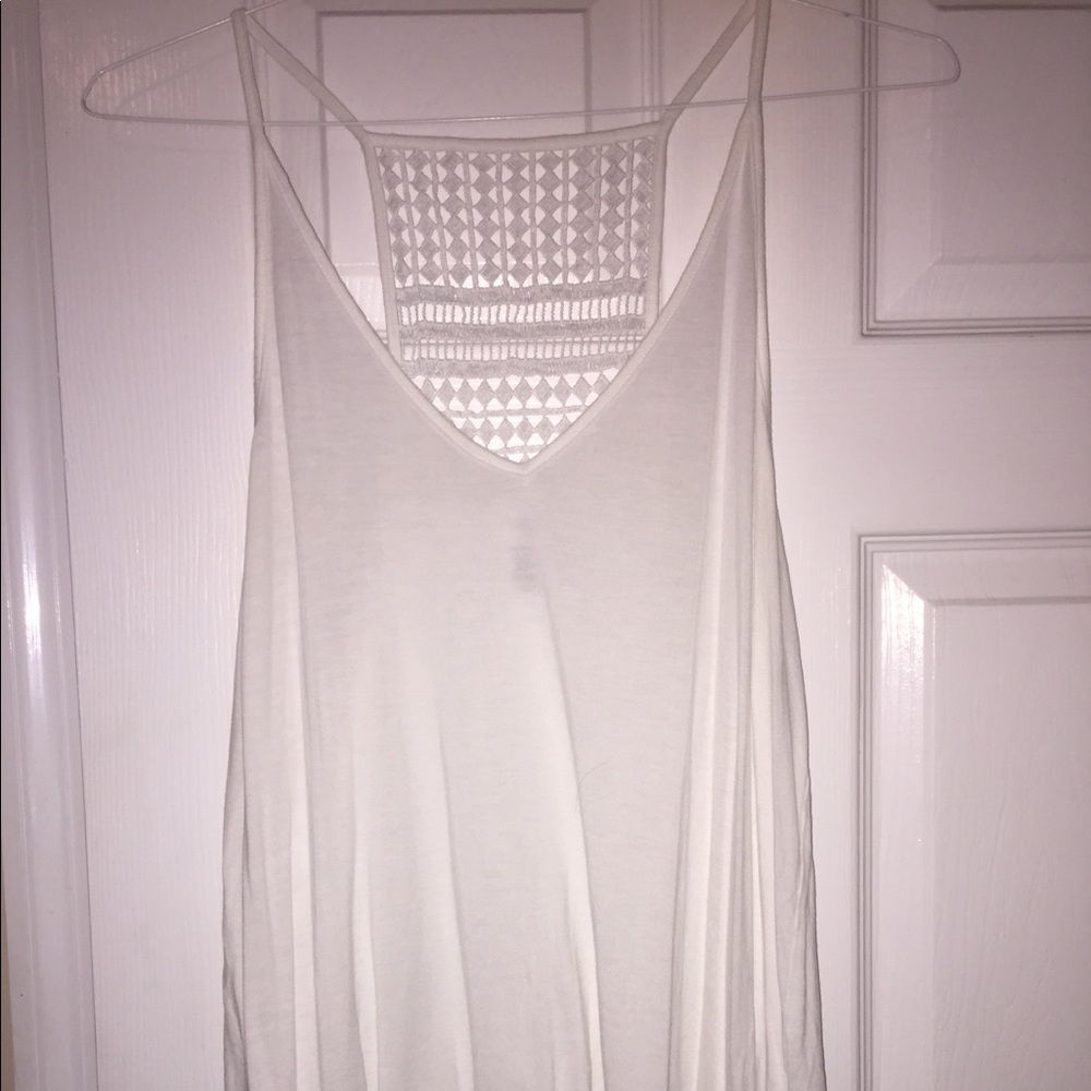 White embellished back tank